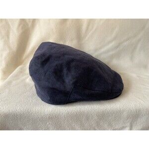 Botvela Newspaper Boy, Cabbie- Men’s 100% Linen Size 7 5/8 Navy Blue